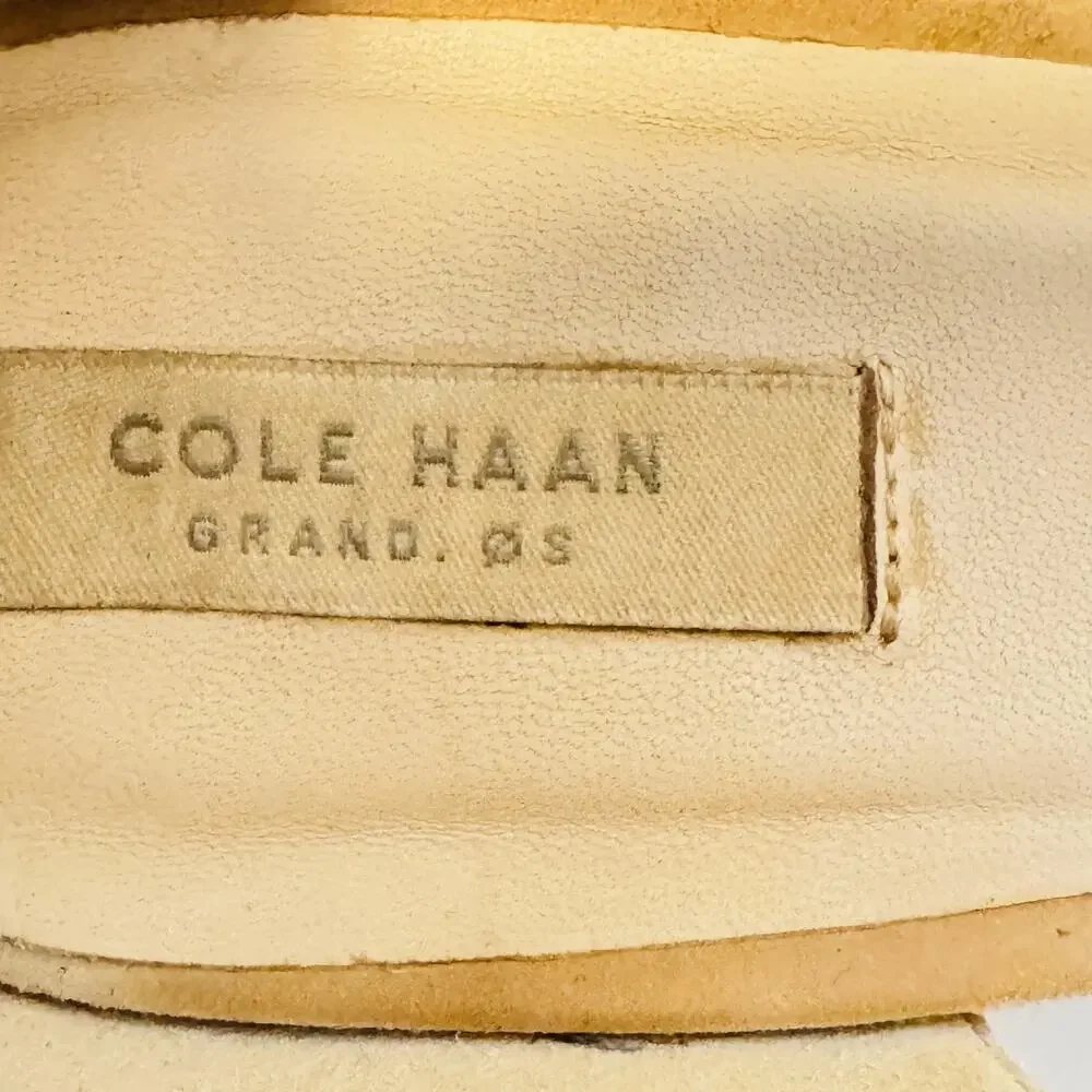 Cole Haan Shoes Womens 9.5 Brown Suede Grand OS Wedge Pumps Ankle Strap Pointed